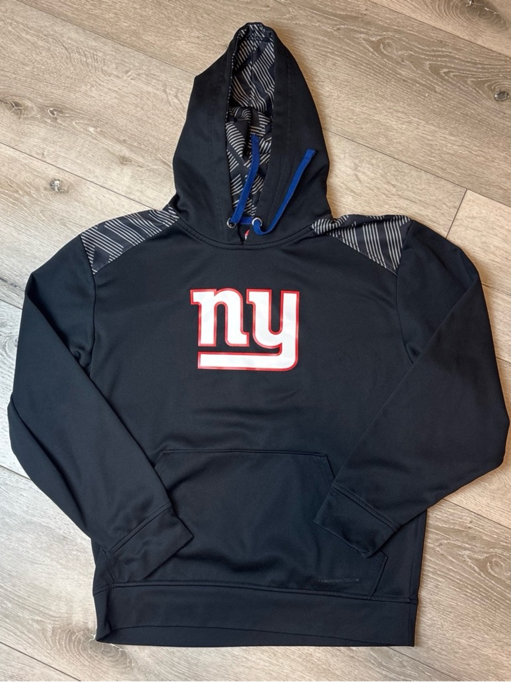 Majestic Black Hoodie with White and Red NY Logo